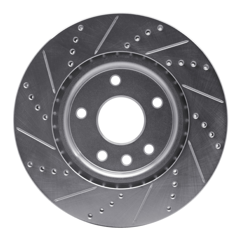 Chrysler Pacifica Brake Rotor (1) - Front Right - R1 Concepts - Drilled & Slotted - Silver - `12-`25
